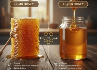 تفاوت عسل موم دار و بدون موم