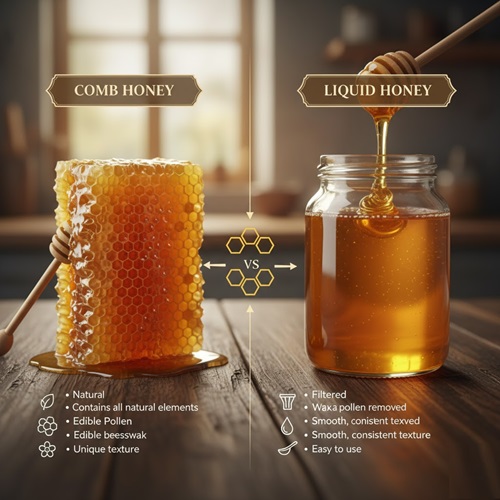 تفاوت عسل موم دار و بدون موم